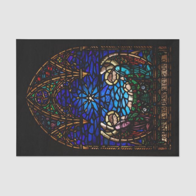 Nativity Stained Glass St Barnabas Christmas Tissue Paper (Front)