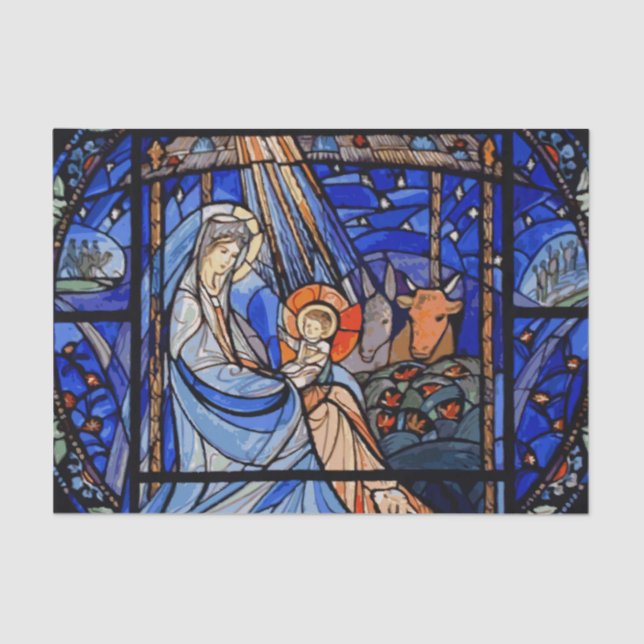 Nativity Stained Glass Tissue Paper (Front)