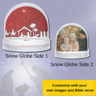 Nativity Star Christmas Bible Verse Snowglobe