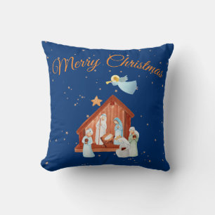 Nativity & Stars Christmas Cushion