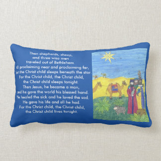 Nativity story Poem front, nativity scene on back Lumbar Cushion