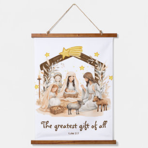 Nativity "The greatest gift of all"Religious Hanging Tapestry