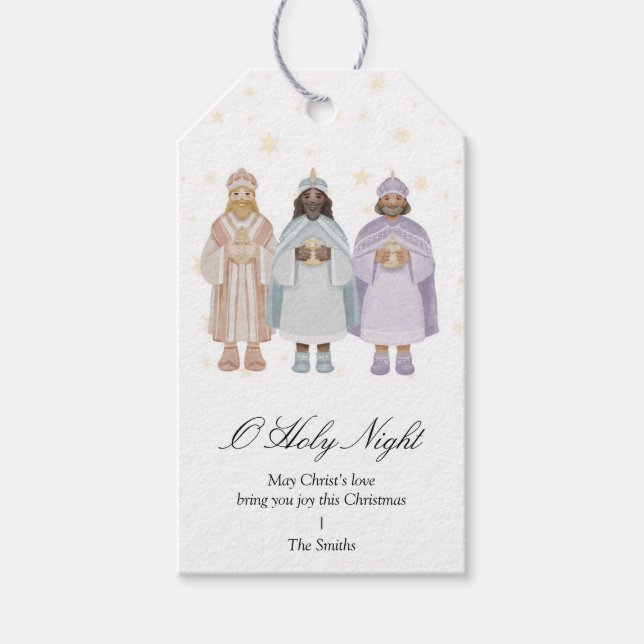 Nativity Three Wise Men Christmas Gift Tag (Front)