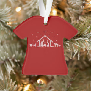 Nativity Ugly Christmas Sweater Christian Jesus Ornament