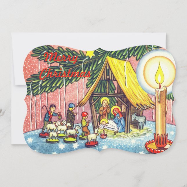 Nativity Under the Christmas Tree Photocard (Front)