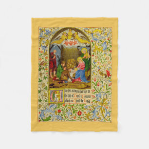 Nativity Unto you is born this day Fleece Blanket