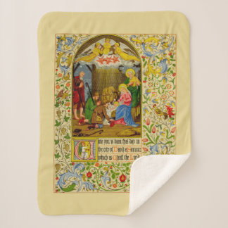 Nativity | Unto you is born this day Sherpa Blanket