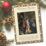 Nativity Virgin Mary Jesus Christmas for Priest Holiday Card<br><div class="desc">Beautiful vintage image of the Holy Family,  Jesus Mary and St. Joseph at the Nativity of Jesus by Frederico Borraci.    All text and fonts can be modified.</div>