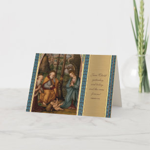 Nativity Virgin Mary Jesus Joseph Scripture Holiday Card
