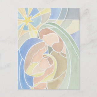 Nativity Watercolor Christmas Postcard