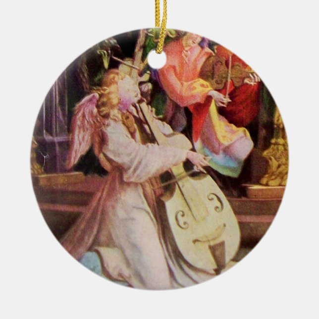 NATIVITY WITH ANGELS - MAGIC OF CHRISTMAS CERAMIC TREE DECORATION (Front)