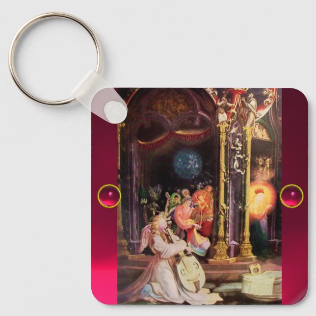 NATIVITY WITH ANGELS - MAGIC OF CHRISTMAS KEY RING (Front)
