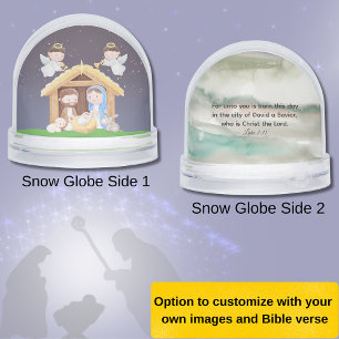 Nativity with Luke 2:11 Bible Verse Snowglobe