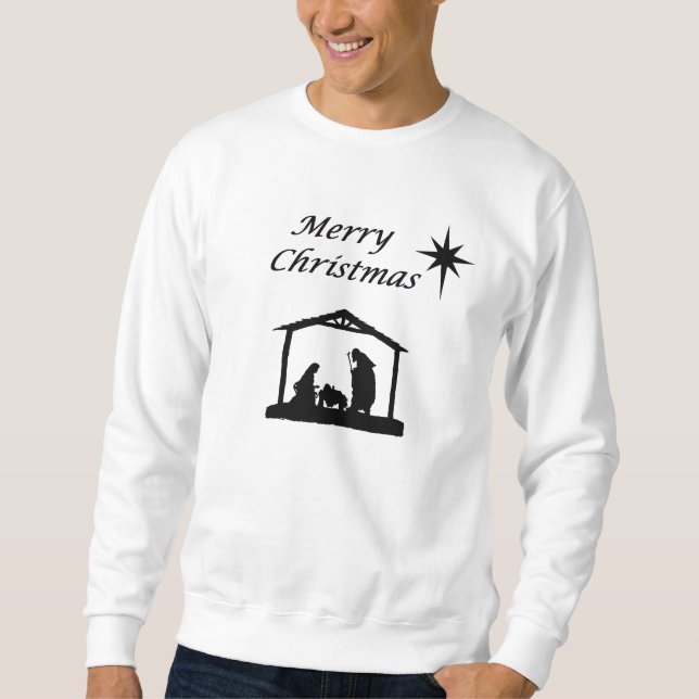 Nativity with Star Christmas Sweatshirt (Front)