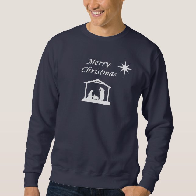 Nativity with Star Christmas Sweatshirt (Front)