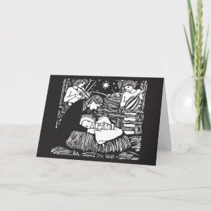 Nativity with Violin Gourd Lute & Free-Arm Swaddle Holiday Card