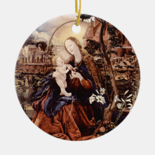 NATIVITY WITH WHITE LILLES - MAGIC OF CHRISTMAS CERAMIC TREE DECORATION