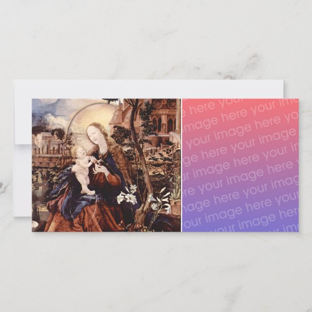 NATIVITY WITH WHITE LILLES - MAGIC OF CHRISTMAS HOLIDAY CARD (Front)