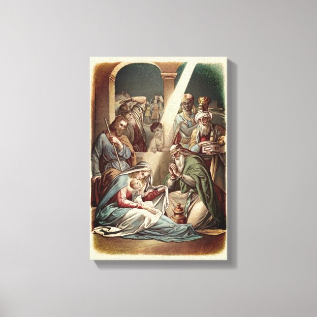 Nativity With Wise Men Canvas Print (Front)