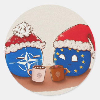 Nato and European Union Hot Chocolate  Classic Round Sticker