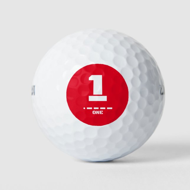 NATO Numeric 1-One in Morse Code Golf Balls (Front)