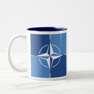 NATO ONAT flag symbol North Atlantic Treaty Organi Two-Tone Coffee Mug