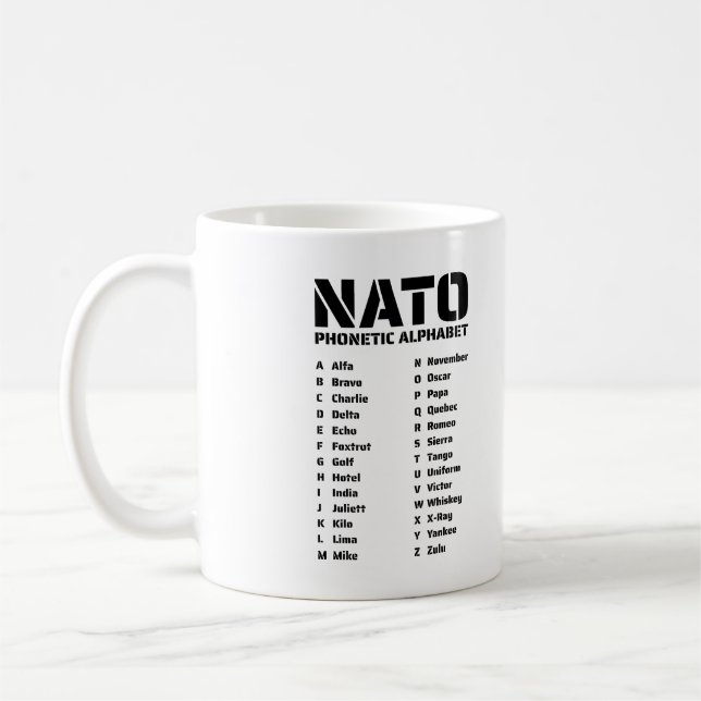 NATO Phonetic Alphabet Canada Coffee Mug (Left)