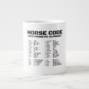 NATO Phonetic Alphabet, Morse Code, Aviation Large Coffee Mug