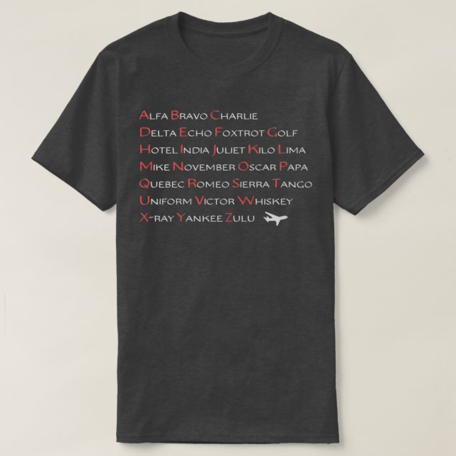 NATO Phonetic Alphabet T  T-Shirt (Design Front)