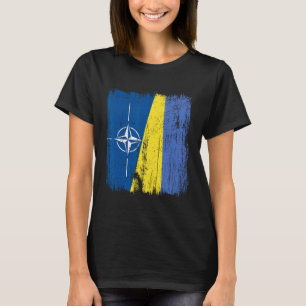 Nato Ukraine Half Flag Otan Ukrainian Heritage T-Shirt