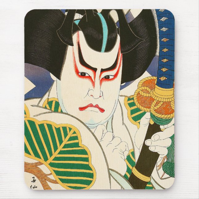 Natori Shunsen Bando Hikosaburo Thirty-six Kabuki Mouse Mat (Front)