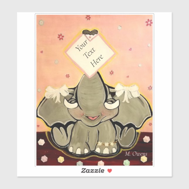 Natosha, The Elephant 8" x 8" Contour Stickers (Sheet)