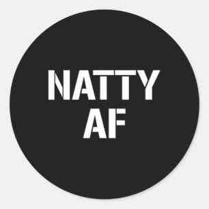 Natty Af Natural Bodybuilding Gifts Men Women Funn Classic Round Sticker