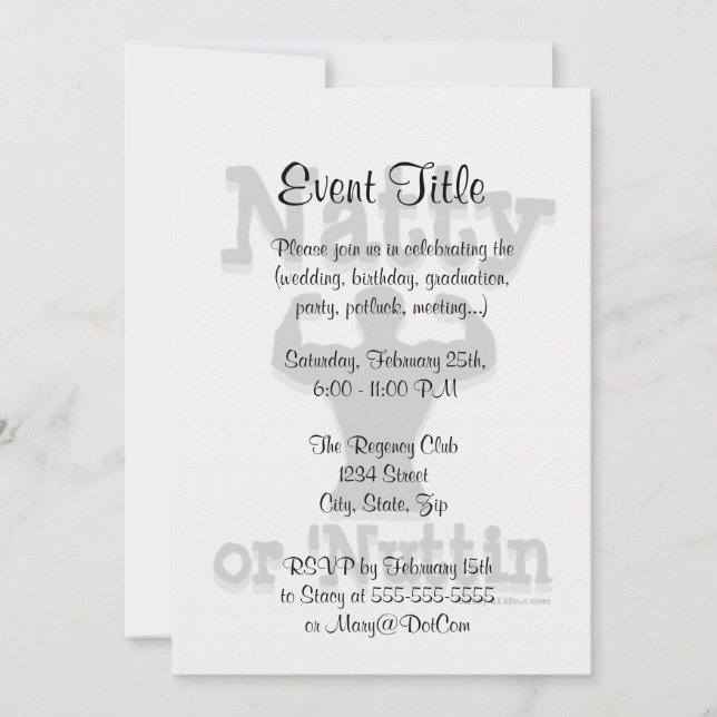 Natty or Nuttin Logo Wear Invitation (Front)