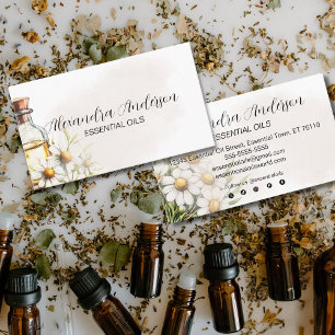 Natura Floral Chamomile Essential Oils Watercolor Business Card