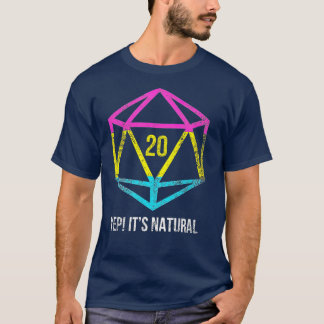 Natural 20 Pansexual Flag Pride LGB Rights Saying  T-Shirt