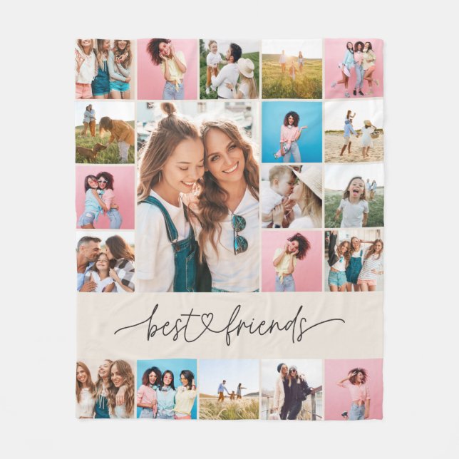 Natural 20 photo modern minimal script simple fleece blanket (Front)