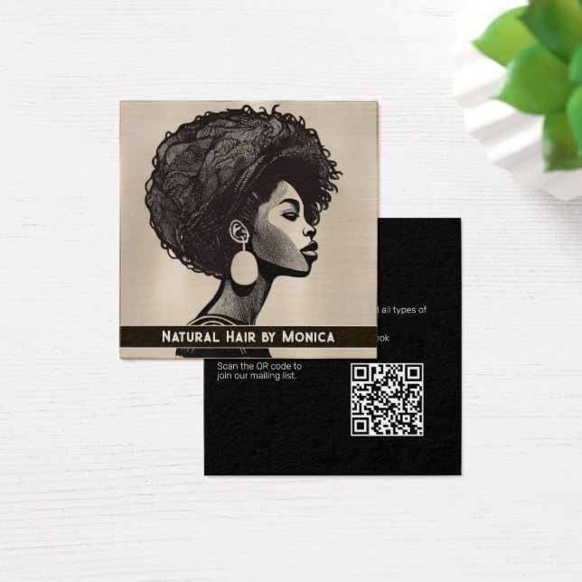 Natural African American Hair Salon Business Card (Desk)