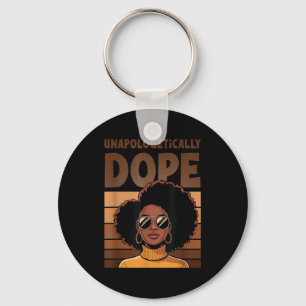 Natural Afro Retro Black Queen Unapologetically Key Ring