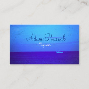 Natural and Bold Modern Look Sea and Sky with Boat Business Card