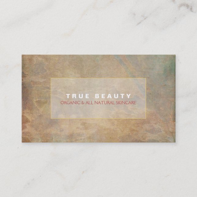 Natural and Organic Beauty Salon and Spa Stone Business Card (Front)
