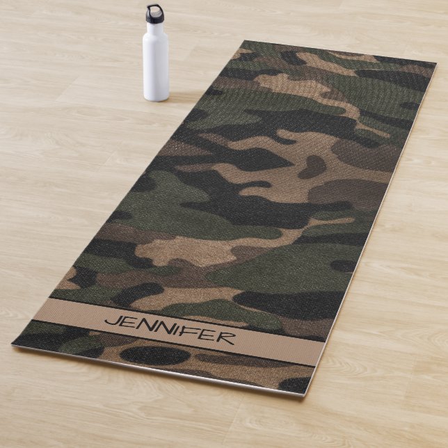 Natural Army Green Camouflage Yoga Mat (In Situ)