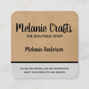 Natural   Arts and Crafts / Grey Texture Trim Square Business Card