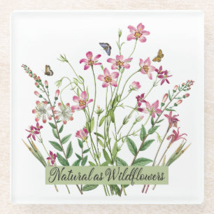 Natural as Wildflowers - Vintage Glass Coaster