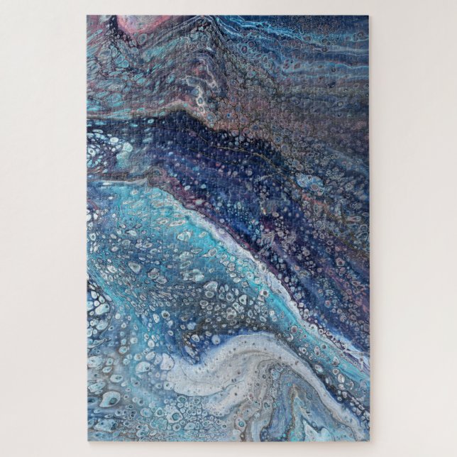 Natural Attraction 2 Blue Geode Abstract Puzzle (Vertical)