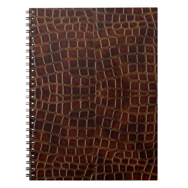 Natural background of lacquered brown crocodile le notebook (Front)