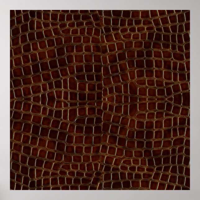 Natural background of lacquered brown crocodile le poster (Front)