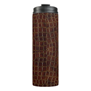 Natural background of lacquered brown crocodile le thermal tumbler