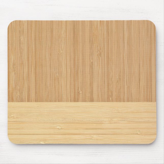 Natural Bamboo Border Wood Grain Look Mouse Mat (Front)