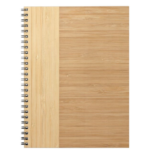 Natural Bamboo Border Wood Grain Look Notebook (Front)